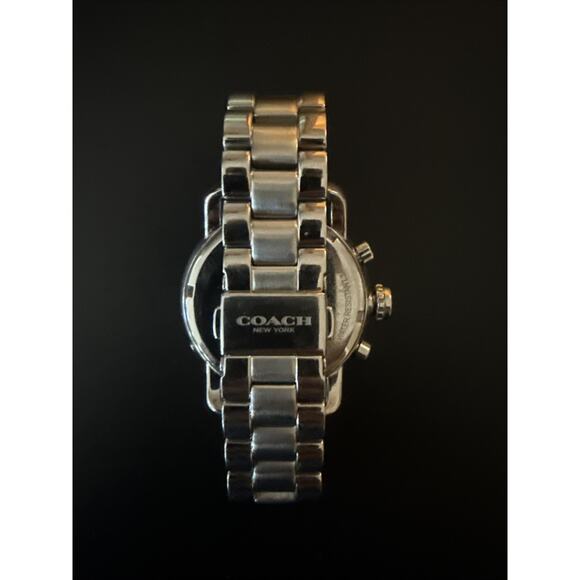 Coach Silver-Tone Crystal Bezel Signature Pattern Watch Coach Legacy Sport 14502369 Ladies Watch Silver Signature C  main image 2